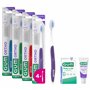 GUM Brosse à dents Ortho | Tête compacte avec poils souples en forme de V | Pour nettoyer les supports et les fils | Poignée ant