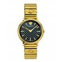 Montre Versace Icon Classic Bleu Marine Cuir Bleu Argent Or Acier 42mm VEV900219
