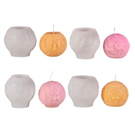 Meiliyizu Lot de 4 moules en silicone en forme de boule de Noël pour bougie