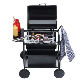 Mini barbecue 1:12 Artisanat fin Miniature Accessoires de maison de poupée pour décorations de maison de poupée