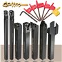 EsportsMJJ 7Pcs 12Mm Tige Tour Set Barre D'Alésage Tournage Kit Porte-Outils avec Inserts en Carbure