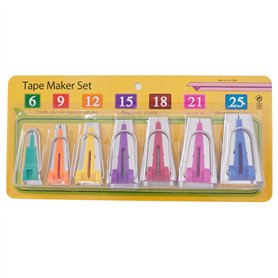 Biais en tissu multifonctionnel - 7 tailles - Kit de fabrication de ruban biais 6/9/12/15/18/21/25 mm - Accessoires de couture p