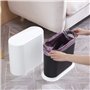 NILICAN Poubelle ovale en plastique avec couvercle pour salle de bain, cuisine, chambre à coucher, bureau, 10litres (blanc)