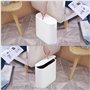 NILICAN Poubelle ovale en plastique avec couvercle pour salle de bain, cuisine, chambre à coucher, bureau, 10litres (blanc)