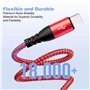 Câble de Charge Multi Rapide 4.5A 2 Packs de 1,2M Multi Chargeur Type de Câble C/Lightning/Micro USB Port Câble de Charge 3 en 1
