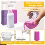 3 Pcs Distributeur de Détergent à Lessive,1.5L Distributeur Lessive Liquide, Boîte de Rangement de Détergent à Lessive pour Le S