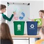 Acrimet Corbeille pour le recyclage et les déchets, 6,75 gallons / 27 quarts / 24 litres (en plastique) (vert et bleu) (lot de 2