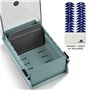 Acrimet Porte-Cartes de Visite, Boîte de Rangement, Base en Métal Couleur Vert et Couvercle en Plastique Transparent (Inclut des