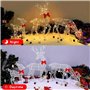 Ensemble Familial de Cerfs de Noël éclairés de 3 Pièces, Grandes Décorations de Vacances en Plein Air, Lumière LED, pour les Cou