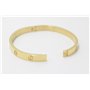 Bracelet jonc de luxe en acier inoxydable plaqué or pour femmes et hommes, Acier inoxydable, Sans pierre
