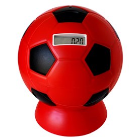 Tirelire des fans en forme de ballon rouge noir Milan avec compteur de monnaie numérique (17