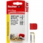 Fischer 5675555 Lot de 10 crochets carrés en laiton avec chevilles 4 mm et clip de fixation