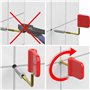 Fischer 5675555 Lot de 10 crochets carrés en laiton avec chevilles 4 mm et clip de fixation, installation propre sur mur pour ca