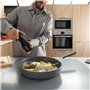 Lagostina Tempra Mineral Poêle antiadhésive en acier et aluminium avec revêtement minéral+ Ø 30 cm, poignée en silicone, effet p