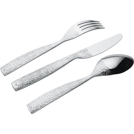 Alessi Mw03s24 Dressed Service à Couverts 24 Pièces en Acier Inoxydable 18/10 Brillant avec Décoration en Relief