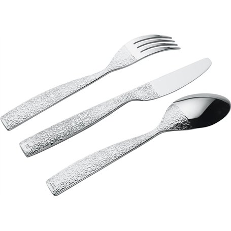 Alessi Mw03s5 Dressed Service à Couverts 5 Pièces en Acier Inoxydable 18/10 Brillant avec Décoration en Relief