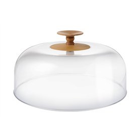 Alessi Mw24 Dressed in Wood Couvercle en Pmma avec Pommeau en Bois de Hêtre
