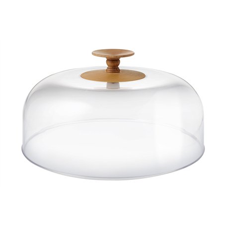 Alessi Mw24 Dressed in Wood Couvercle en Pmma avec Pommeau en Bois de Hêtre