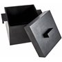 Alessi AR03 La cubica - Cocotte en fonte d'aluminium avec revêtement anti-adhérent, noir. Fond en acier magnétique compatible av