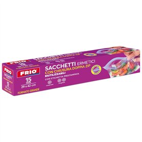 FRIO – 15 Sac Congélation ZIP 6L (taille L - 29x42 cm) Réutilisables et Hermétiques avec double ZIP