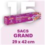 FRIO – 15 Sac Congélation ZIP 6L (taille L - 29x42 cm) Réutilisables et Hermétiques avec double ZIP, Sachets Plastiques Transpar
