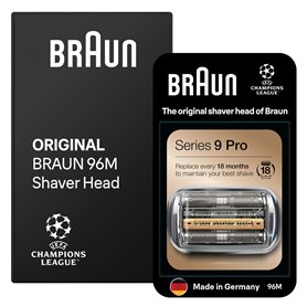 Braun Tête De Rasoir Electrique Homme Series 9 PRO + 96M Noire, ORIGINALE, Remplacement De La Grille Pour Un Rasage De Près, Lam Braun Tête De Rasoir Electrique Homme Series 9 PRO + 96M Noire