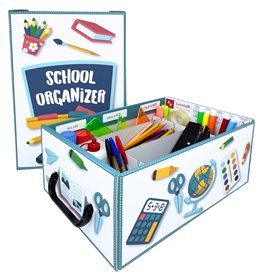Lavatelli Organisateur Scolaire - Boîte Rangement Carton Rigide - Papeterie