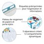 Lavatelli Organisateur Scolaire - Boîte Rangement Carton Rigide - Papeterie, Fournitures A4 - Compartiments Ajustables, Porte-St