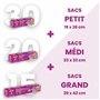 FRIO – Set 65 Sac Congélation ZIP Réutilisables Hermétiques avec Étiquette, 3 Tailles (S-M-L), Sachets Plastiques Transparents p