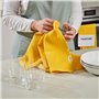 Osama Home Pantone™ Lot de 2 torchons 50 x 70 cm en 100% Coton 220 g. 1 Couleur Unie avec Logo et 1 nid d'abeille. 2 pièces, Ble