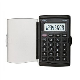 Alevar AVC Calculatrice de Poche 8 Chiffres avec étui Transparent à Porte et Boutons en Caoutchouc