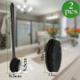Lot de 2 brosses pour le corps en silicone - Noir - Brosse de douche pour le dos - Brosse pour le dos - Brosse pour le corps - B