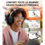 Edifier W830NB Casque Supra-auriculaire sans Fil avec ANC -45 DB, Batterie 94 Heures, Son Haute résolution LDAC, Audio Spatial, 
