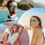 JJiaoLinin Lunettes de Soleil Polarisées pour Homme Femme,Lunettes de Soleil Unisexe Vintage Lunettes de Sport UV400 Lunette Pol