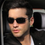 PKRANZYHKAL Lunettes de soleil homme polarisées, UV400, Metal, Classique, 3 Couleurs, Sport, Voyage