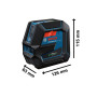 Bosch Professional Niveau Laser GCL 2-50 G (faisceau vert, d'intérieur, support RM 10, pince plafond, portée visible : jusqu’à 1