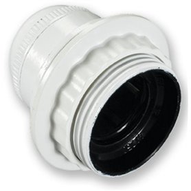 Electraline 70132 Douille E27 Filetee + Bague Pas 10X1 Blanc