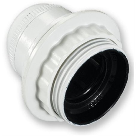 Electraline 70132 Douille E27 Filetee + Bague Pas 10X1 Blanc