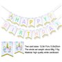 Simuer Bannière arc-en-ciel Happy Birthday + accessoires de photomaton licorne (10 pièces entièrement assemblées) pour filles, e