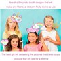 Simuer Bannière arc-en-ciel Happy Birthday + accessoires de photomaton licorne (10 pièces entièrement assemblées) pour filles, e