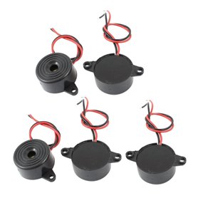 ICQUANZX 5 Pcs DC 3-24V 85dB Son Alarme Électronique Buzzer Noir 23 x 12mm