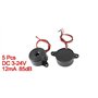 ICQUANZX 5 Pcs DC 3-24V 85dB Son Alarme Électronique Buzzer Noir 23 x 12mm