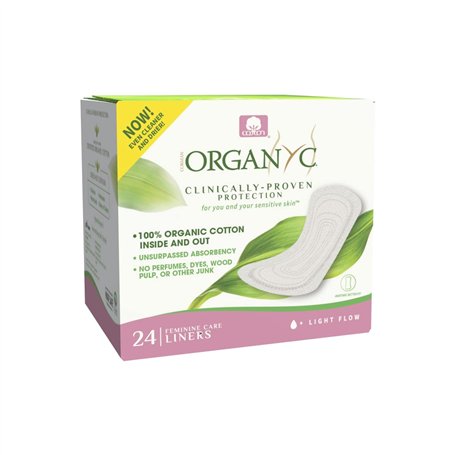 Protège-slips Organyc Flux léger en Pochette individuelle en coton biologique (24 unités)