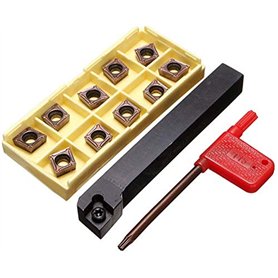 Outils de tour 45 HRC 12 x 100 mm SCLCR1212H09 Carburo portable Threading Tool Holder avec 10 pièces CCMT09T304 Carbide Tourner