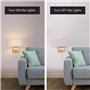 JHYPVII Applique Murale Doré Lot de 2 avec Interrupteur à Tirette Lampe Murale Chambre avec Abat-Jour en Tissu Luminaire Mural I