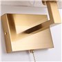 JHYPVII Applique Murale Doré Lot de 2 avec Interrupteur à Tirette Lampe Murale Chambre avec Abat-Jour en Tissu Luminaire Mural I