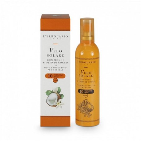L'Erbolario Velo Solare Spray Solaire Cheveux au Monoï et à l'Huile de Noix de Coco SPF10