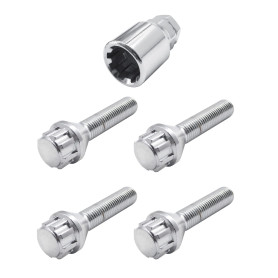 SIMONI RACING BRA/50 Kit 4 Boulons antivol - Boulons antivol pour Roues Clé 17-19 M12x1.5 Longueur 45 mm