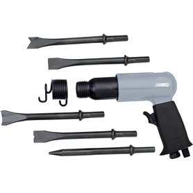 ABAC Marteau Piqueur Pneumatique G-475 - Coffret en Plastique avec Accessoires (5 Burins 175 mm + Ressort de Retenue + Mini Huil