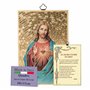 FRATELLI BONELLA - Tableau Religieux Coeur de Jésus Pour Chambre à Coucher Avec Prière en Italien - Bois MDF de Peuplier - 8 mm